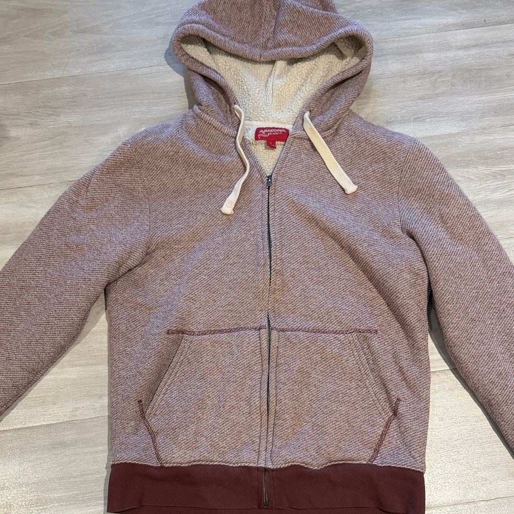 Arizona Jean Company Maroon and Cream Hoodie